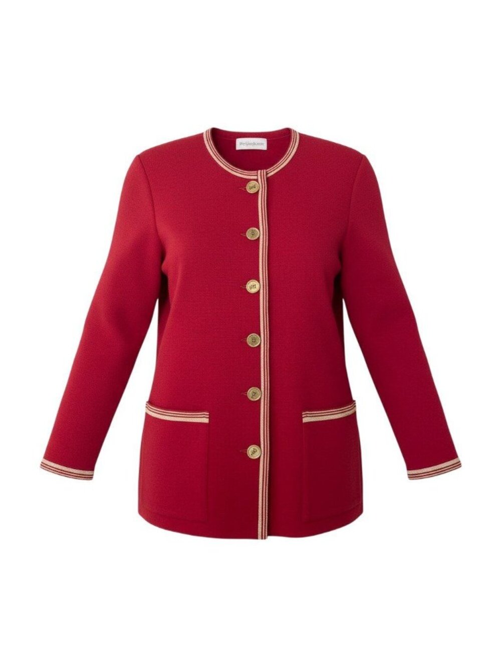 Saint Laurent Yvesaintlauren Long Sleeve Cardigan Knit Sweater YSL Logo Button